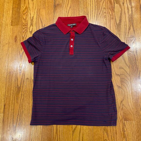 Michael Kors Polo Blue Red Striped Medium - Picture 2 of 7